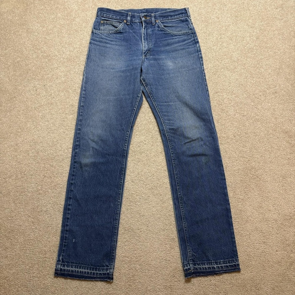 Vtg 70s Lee Jeans Mens 32x33‎ Blue Regular Fit Straight Leg Denim USA Talon Zip
